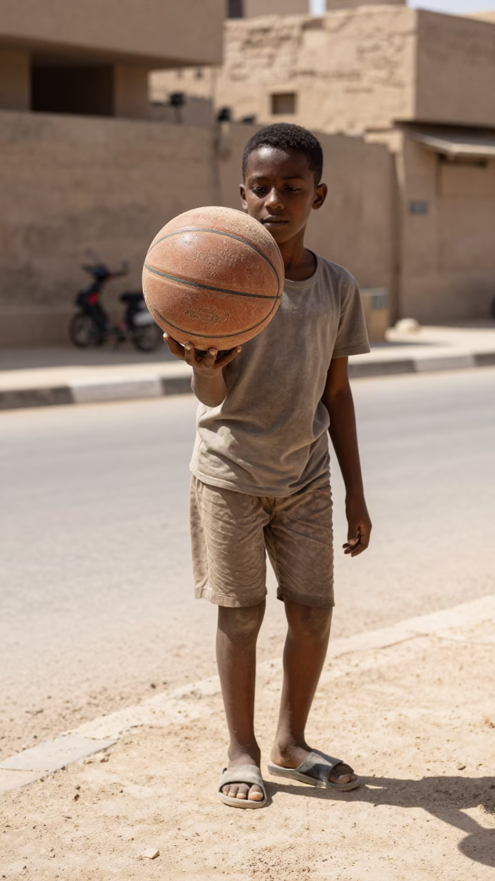 Balancing Basketball in Luxor in in Luxor, Egypt