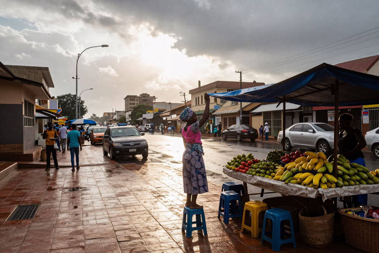 Balancing Stools in Accra in in Accra, Ghana