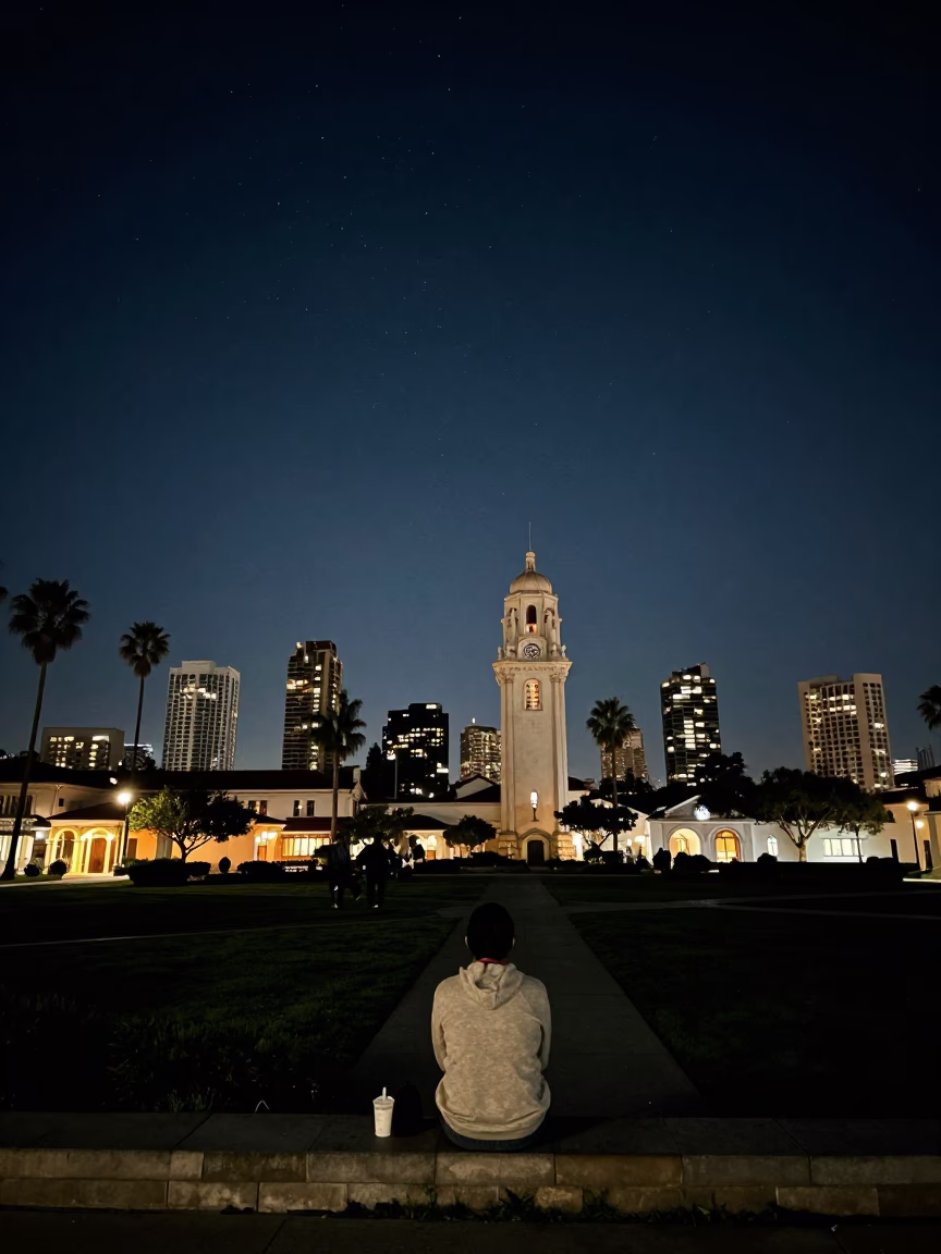 Balboa Park at The Deepest Night Sky Light in San Diego in in San Diego, California, United States