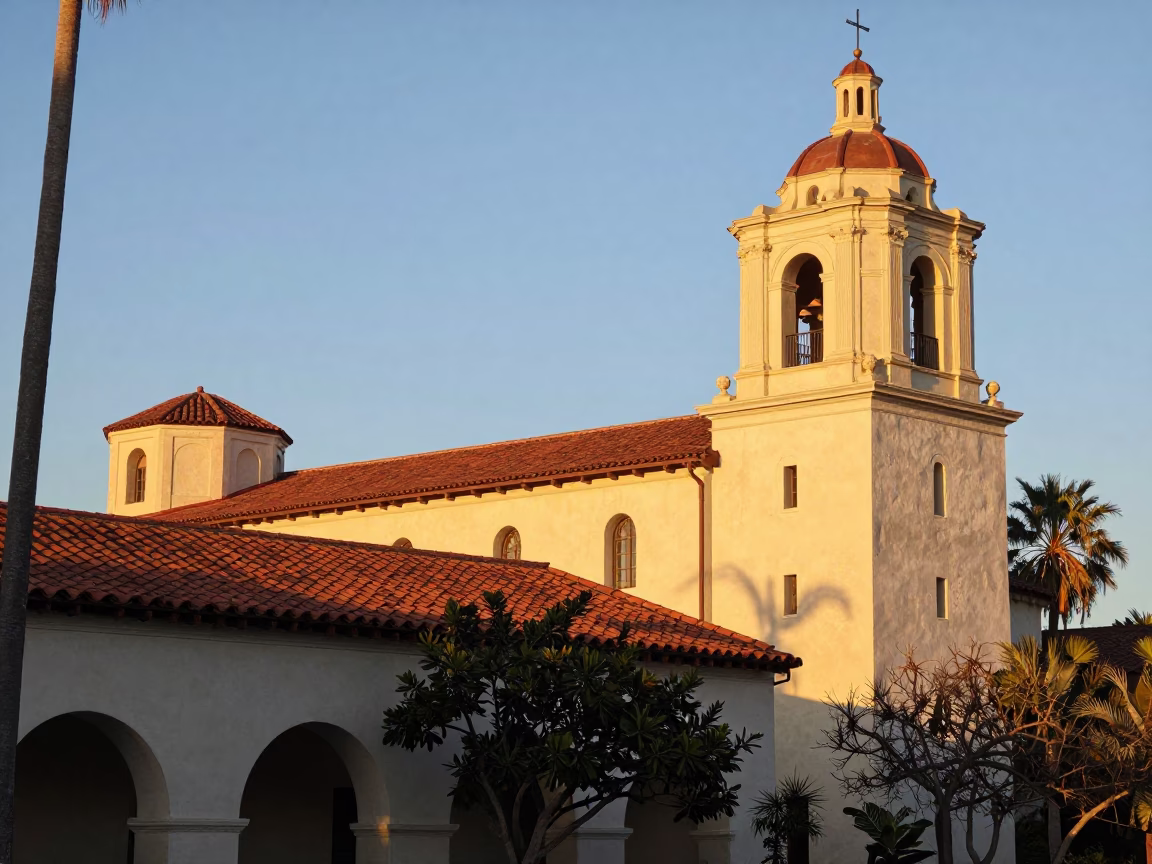 Balboa Park in San Diego at As First Light Reaches The Scene in in San Diego, California, United States