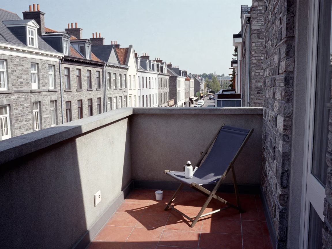Balcony at Afternoon Light in in Brussels, Belgium