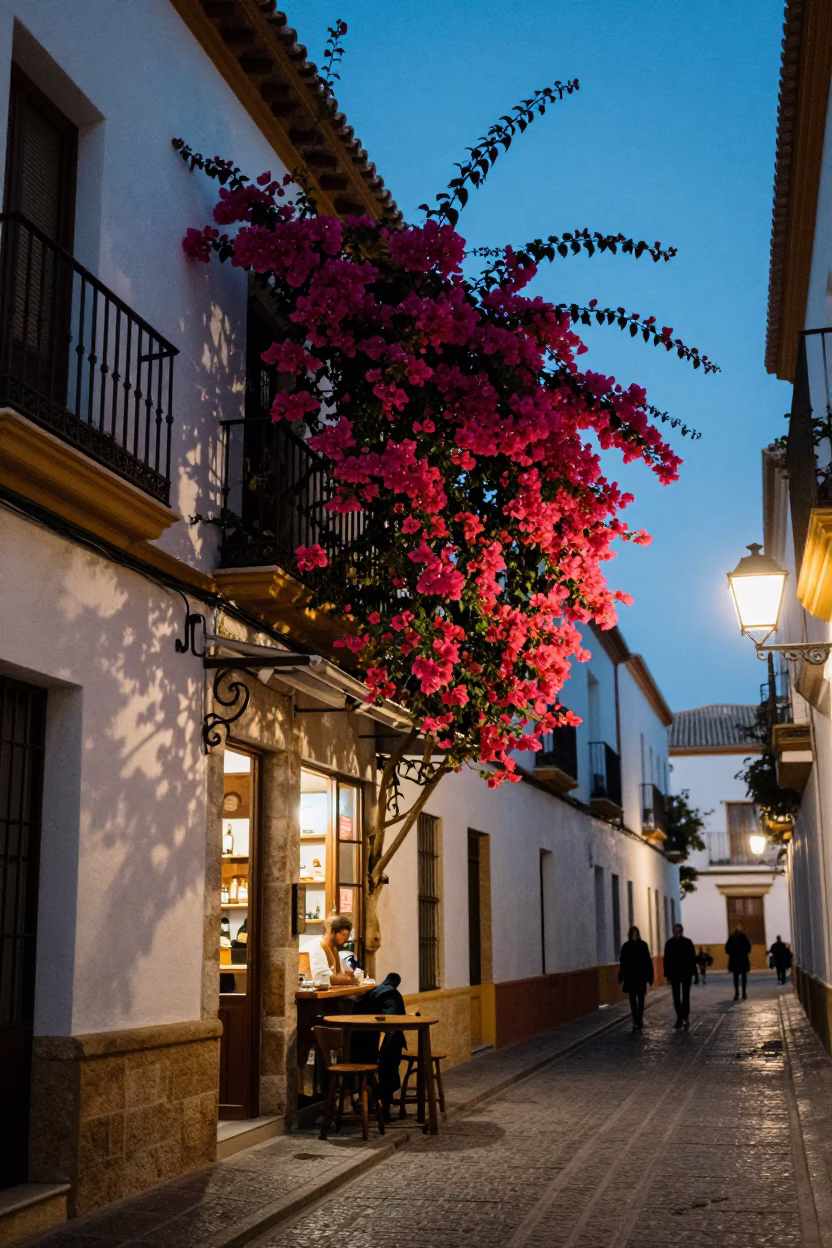 Balcony at Blue Hour in in Granada, Spain