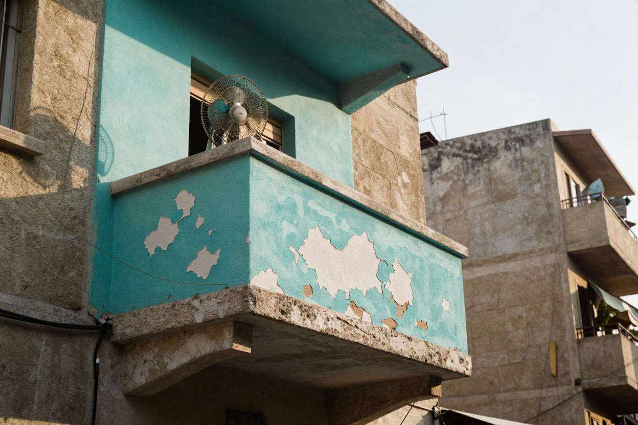 Balcony at Evening Light in in Beirut, Lebanon