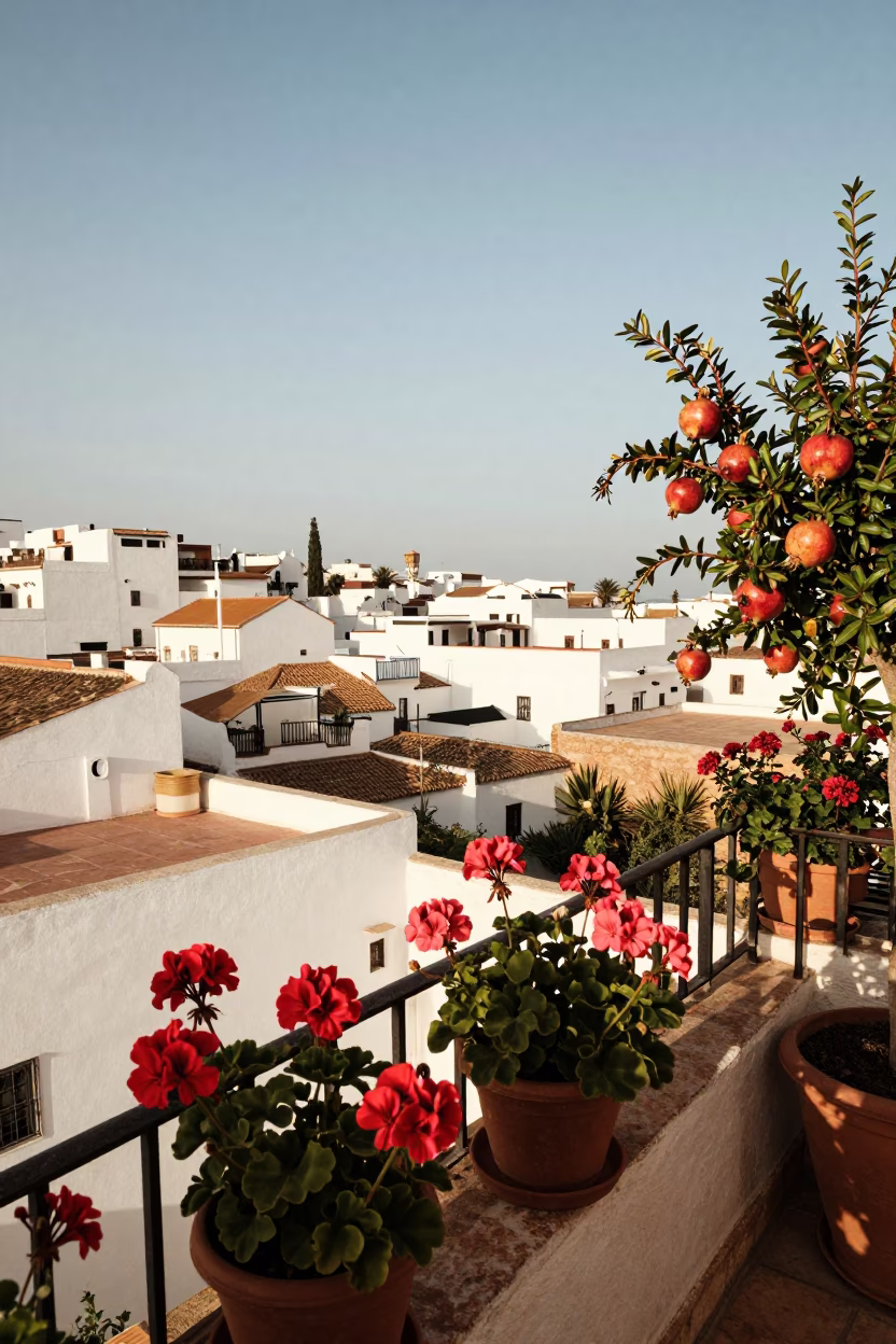 Balcony at Late Afternoon Light in in Casablanca, Morocco