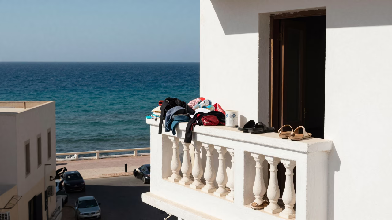 Balcony Clutter in Alexandria in in Alexandria, Egypt
