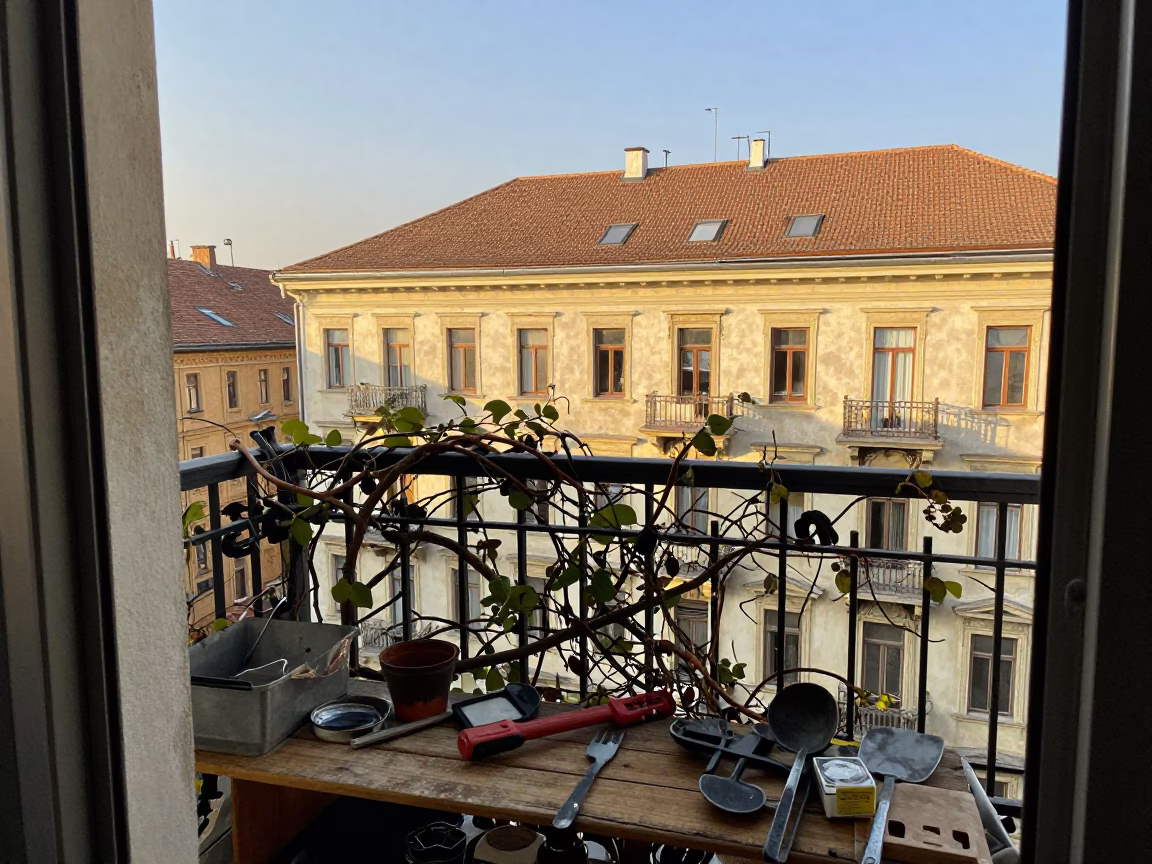 Balcony Clutter in Budapest in in Budapest, Hungary
