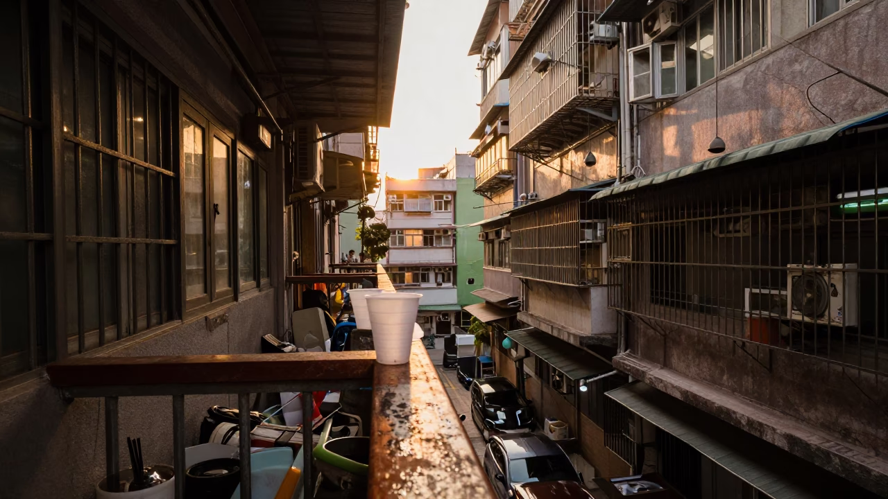 Balcony Clutter in Hong Kong in in Hong Kong, Hong Kong