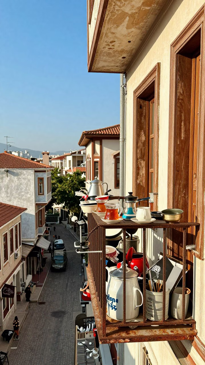 Balcony Clutter in Izmir in in Izmir, Turkey