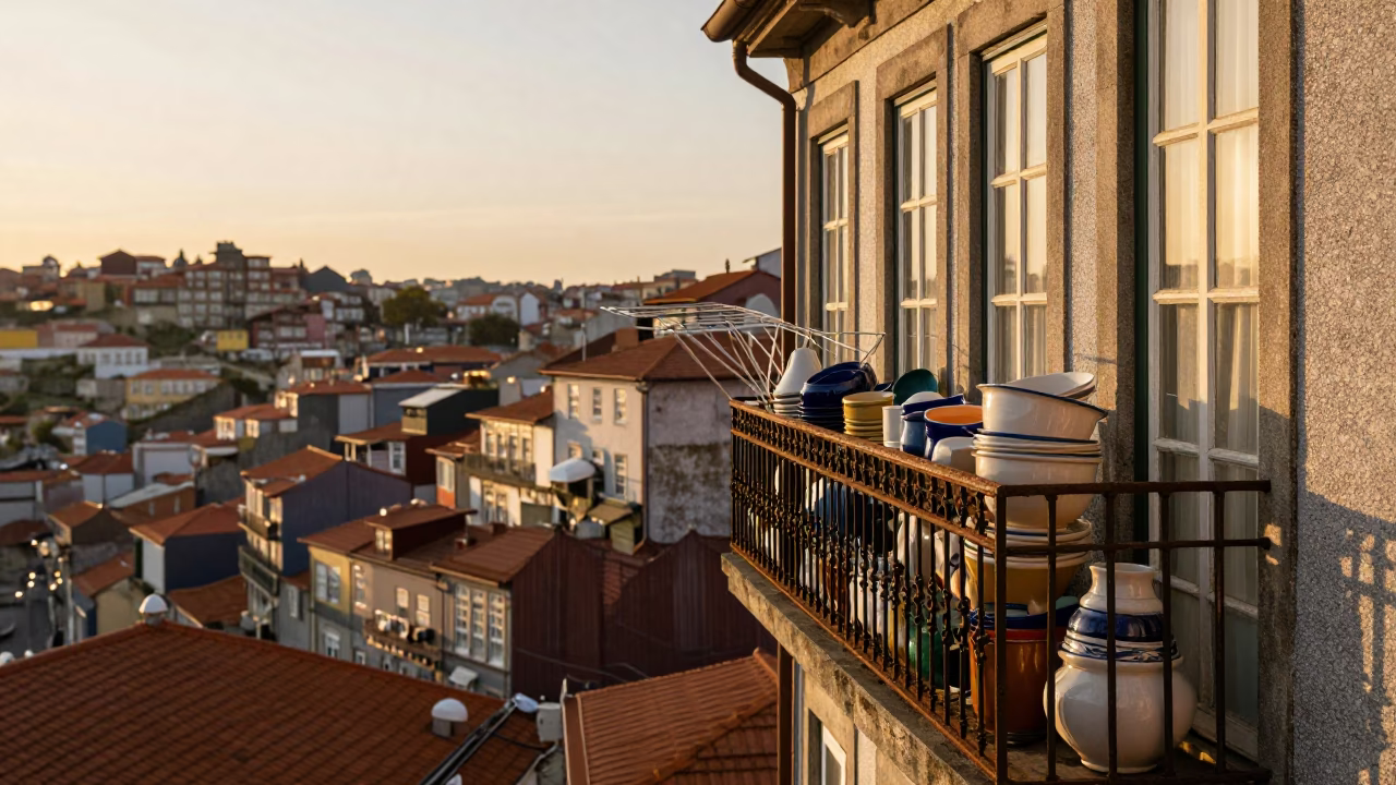 Balcony Clutter in Porto in in Porto, Portugal