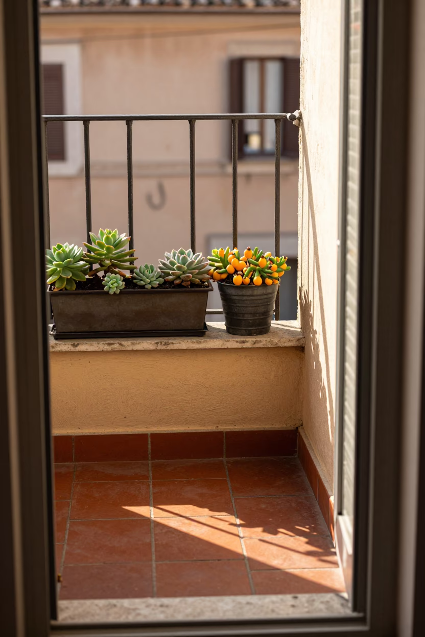 Balcony Corner in Rome in in Rome, Italy