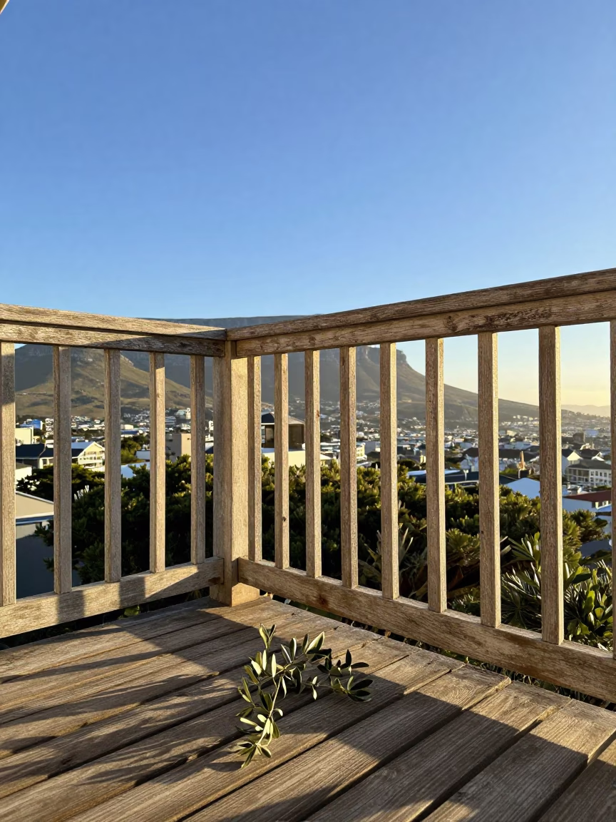 Balcony in Cape Town at Clear Late-afternoon Light in in Cape Town, South Africa