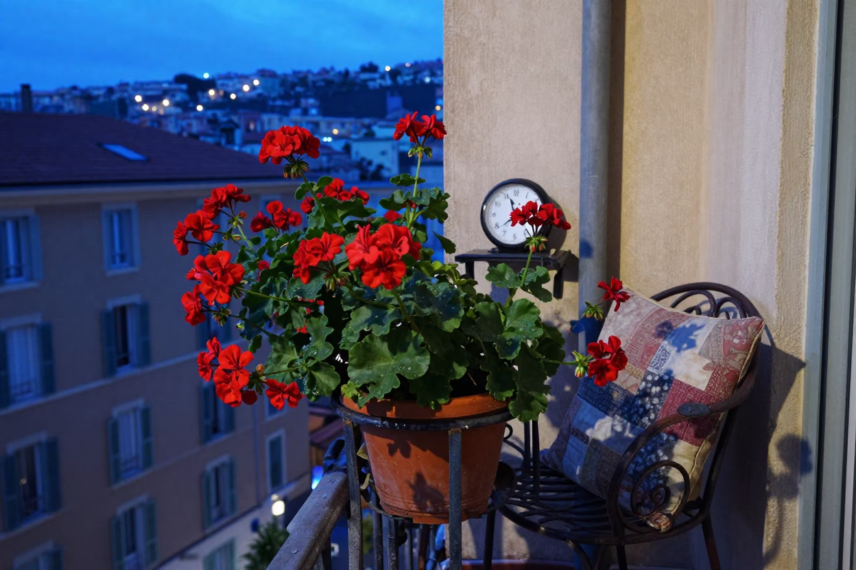 Balcony in Nice at Blue Hour in in Nice, France