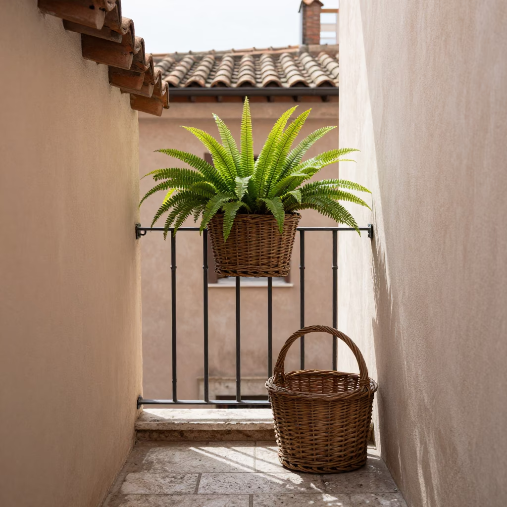 Balcony in Rome at Afternoon Light in in Rome, Italy
