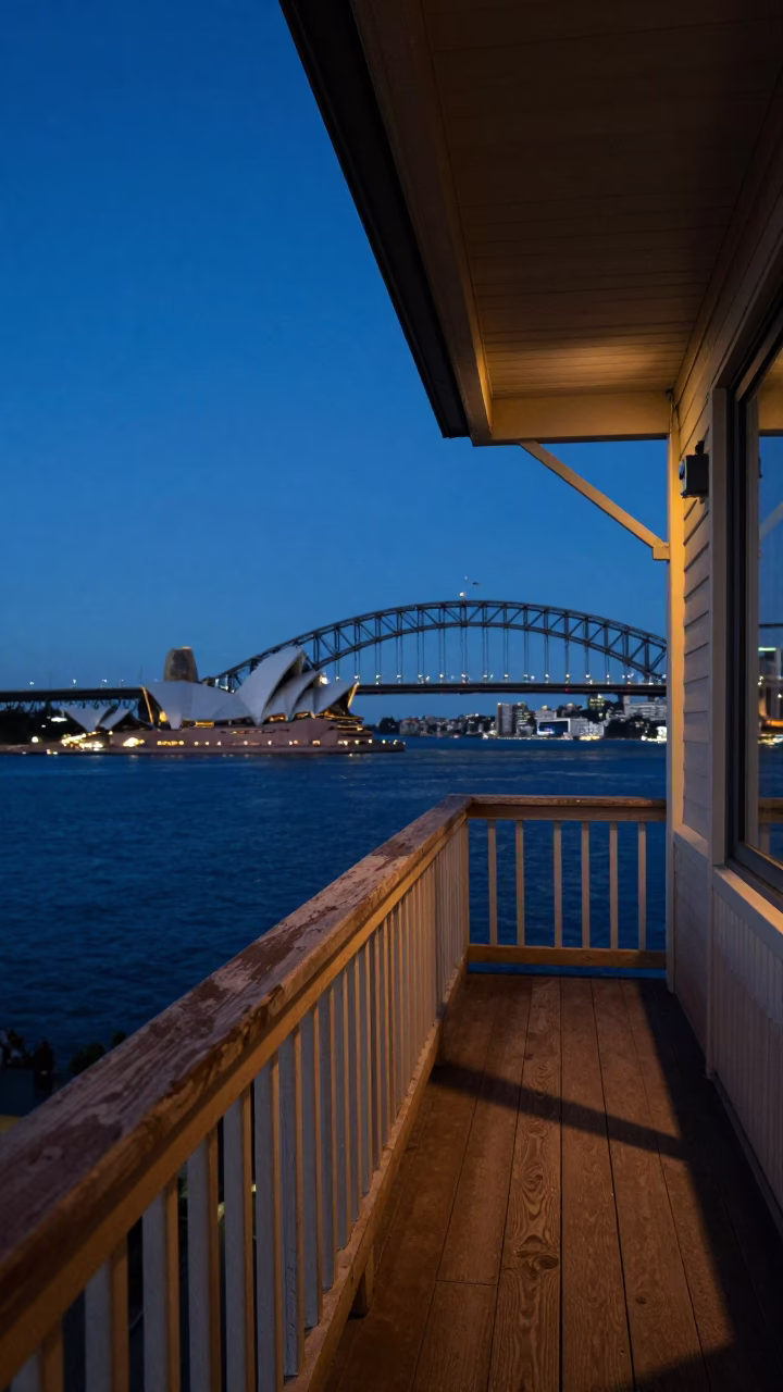 Balcony in Sydney at The Last Blue Light Of Evening in in Sydney, New South Wales, Australia