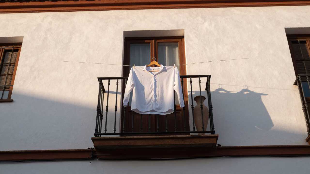 Balcony just after sunrise in Granada in in Granada, Spain