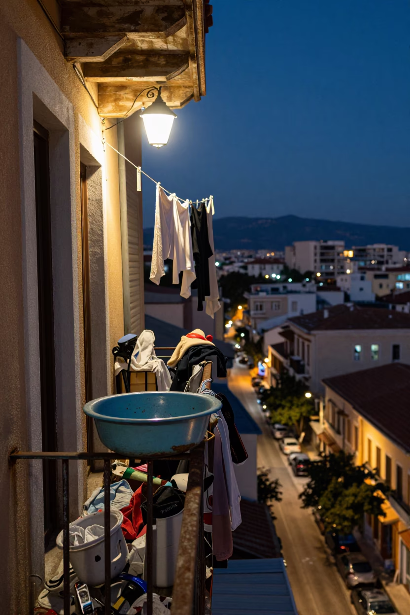 Balcony Laundry in Athens in in Athens, Greece