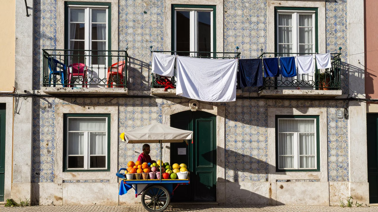 Balcony Laundry in Lisbon in in Lisbon, Portugal