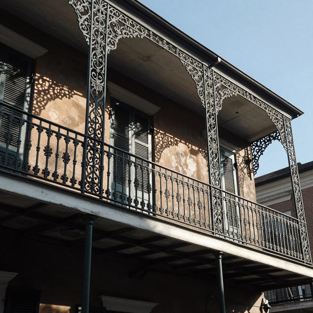Balcony Scene at The Late Morning Light in New Orleans in in New Orleans, Louisiana, United States
