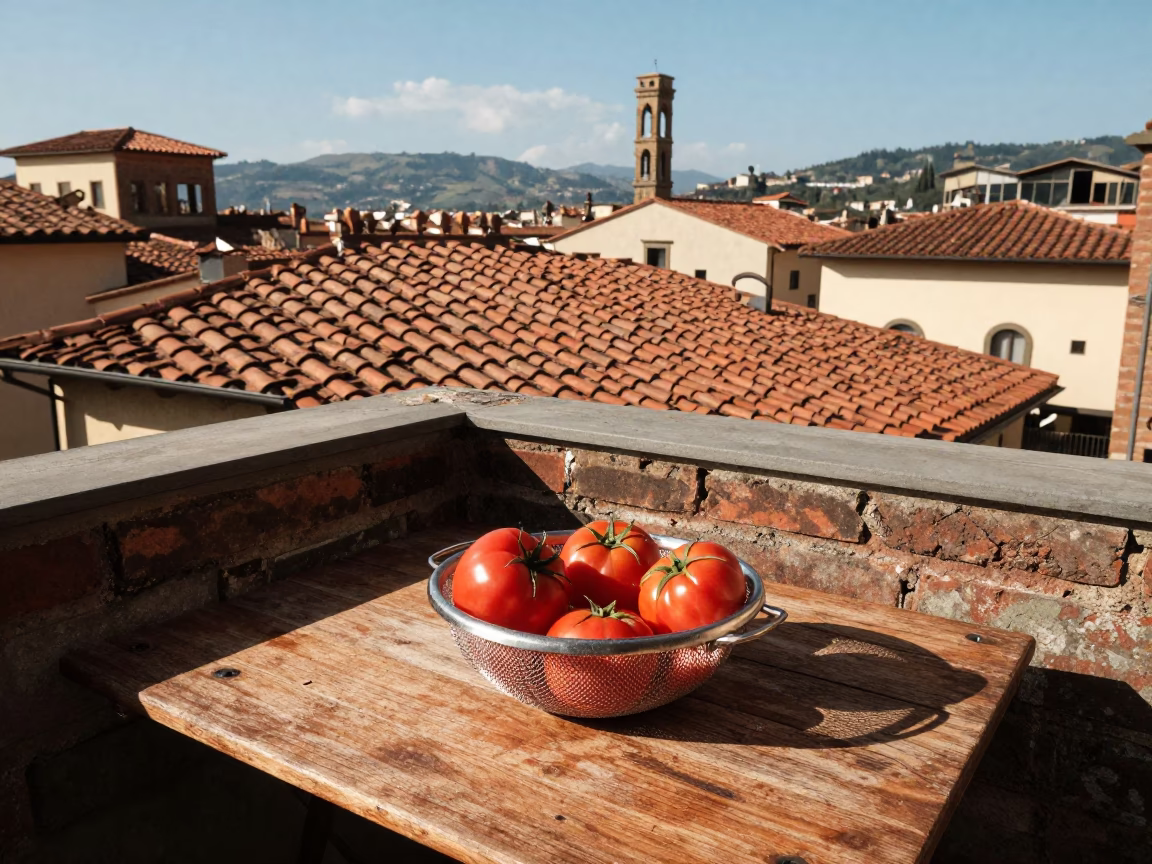 Balcony Scene in Florence in in Florence, Italy
