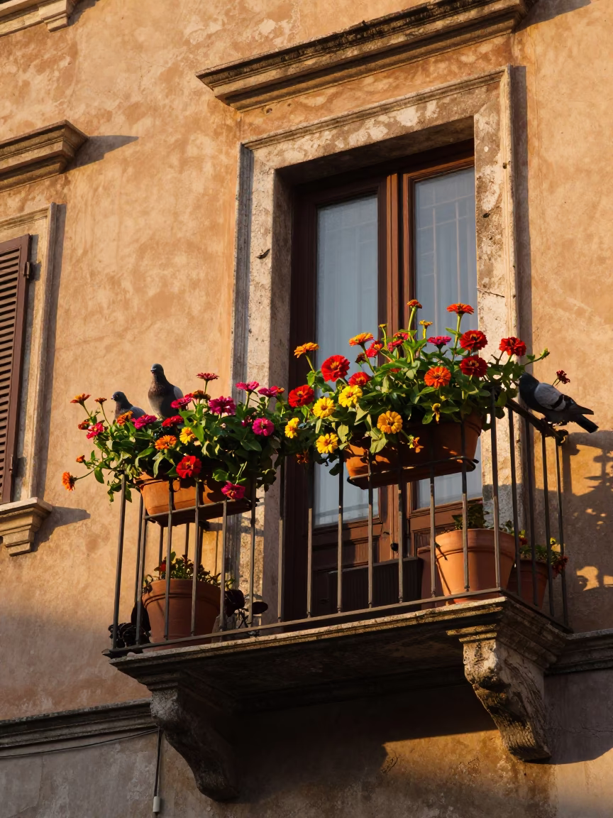 Balcony Scene in Rome in in Rome, Italy