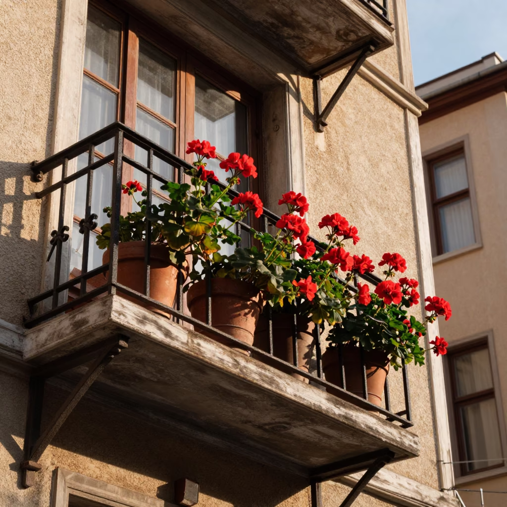 Balcony Sill in Istanbul in in Istanbul, Turkey