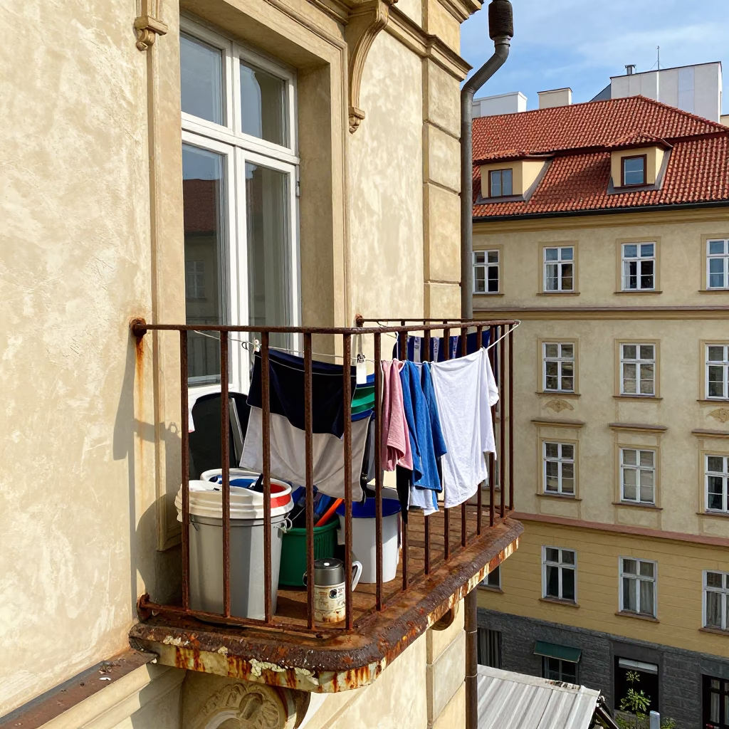 Balcony Sill in Prague in in Prague, Czech Republic