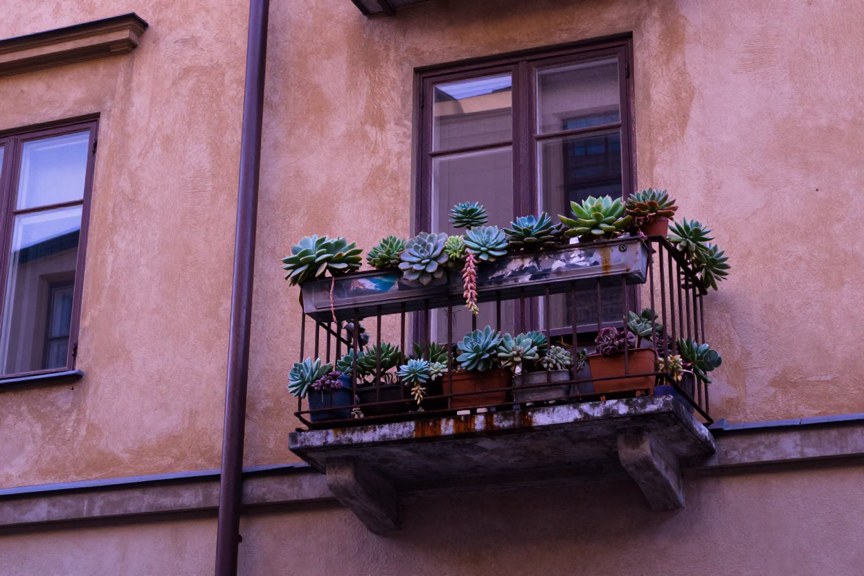 Balcony Succulents in Stockholm in in Stockholm, Sweden