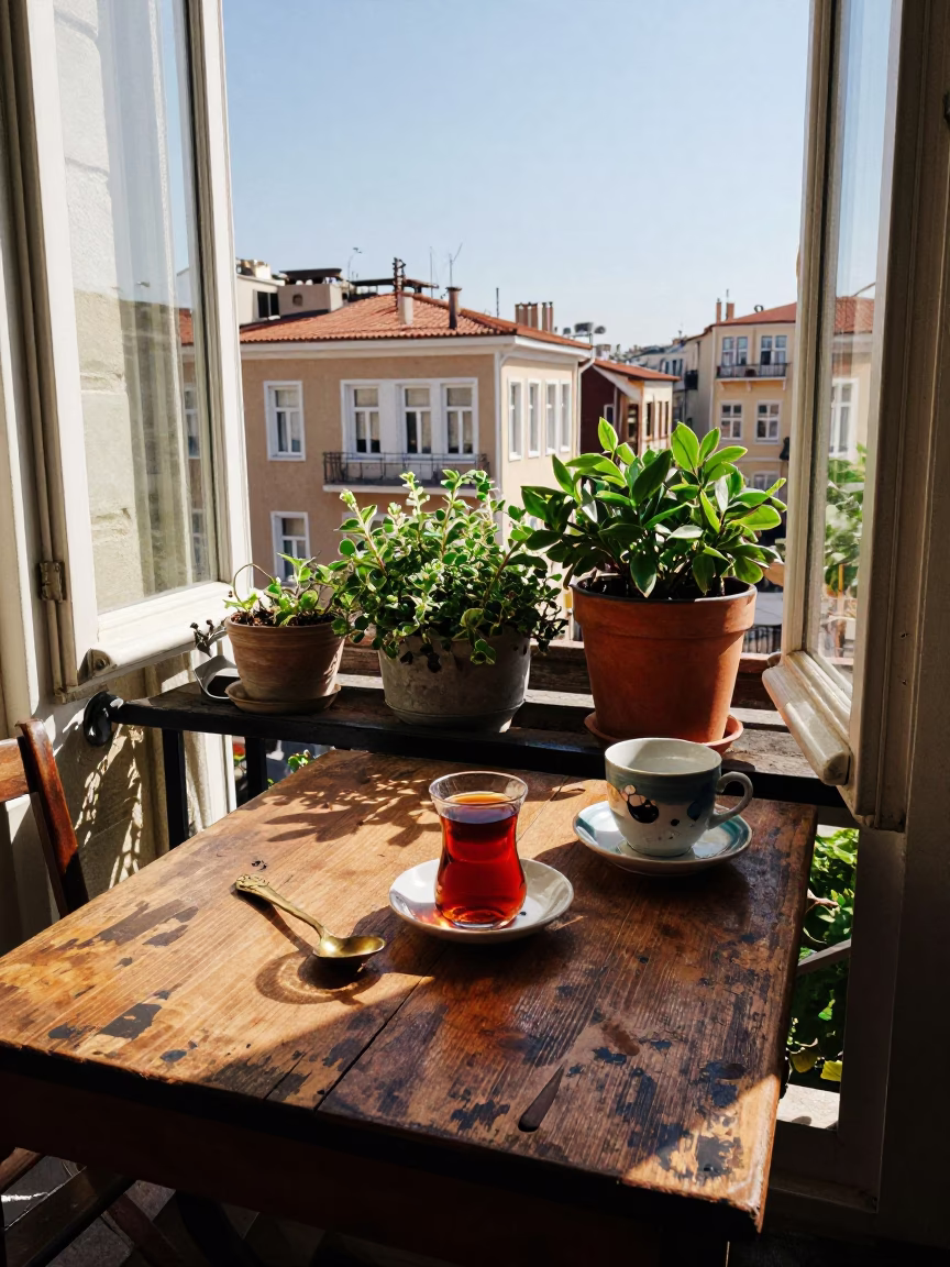 Balcony Table in Istanbul in in Istanbul, Turkey