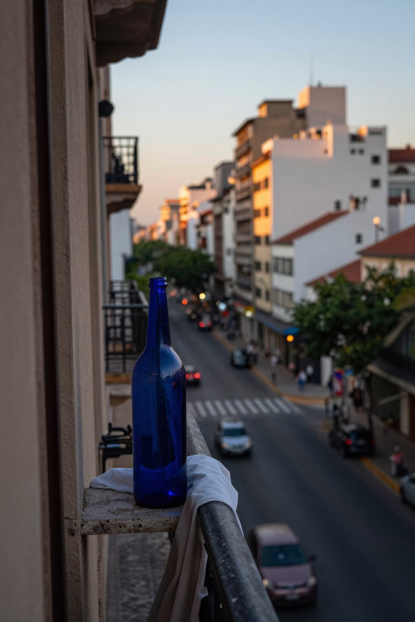 Balcony View in Buenos Aires at The Early Evening Light in in Buenos Aires, Argentina
