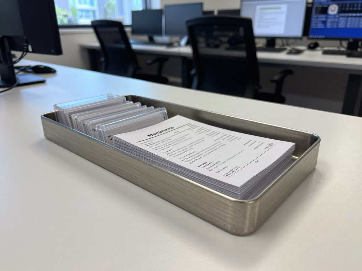 Ballot Tray on Office Desk in Monterrey in inside an open-plan office bay in Monterrey