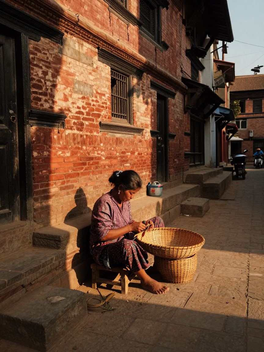 Bamboo Basket in Kathmandu in in Kathmandu, Nepal