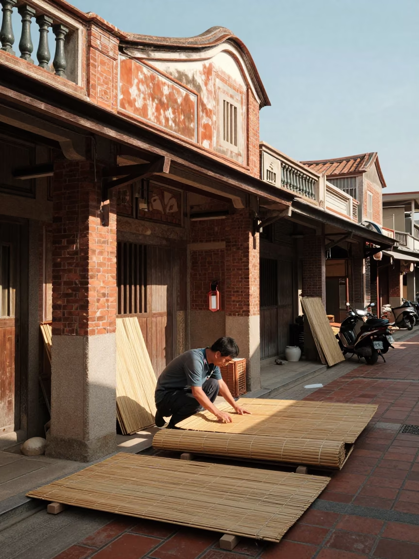 Bamboo Mats in Tainan in in Tainan, Taiwan