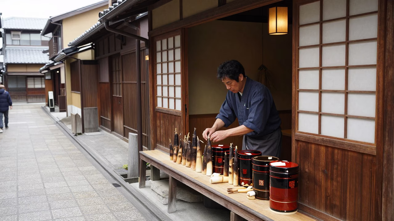 Bamboo Shoots in Kyoto in in Kyoto, Japan