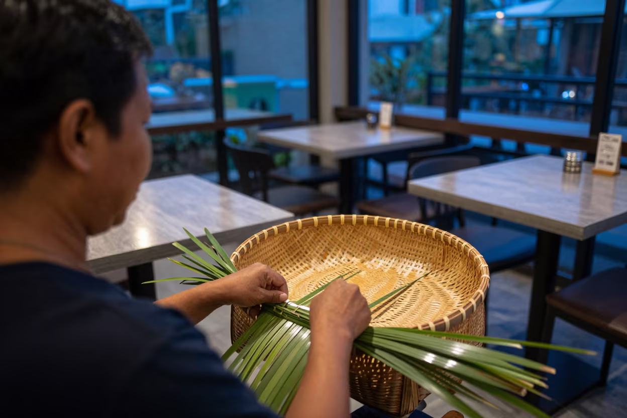 Bamboo Weaver in Kuala Lumpur Cafe Twilight in in a cafe in Kuala Lumpur