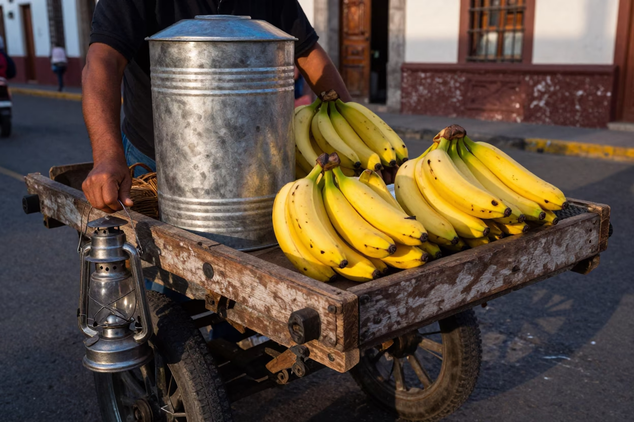 Banana Vendor in Quito in in Quito, Ecuador
