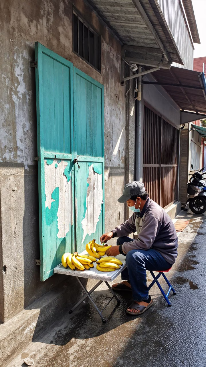 Banana Vendor in Tainan in in Tainan, Taiwan