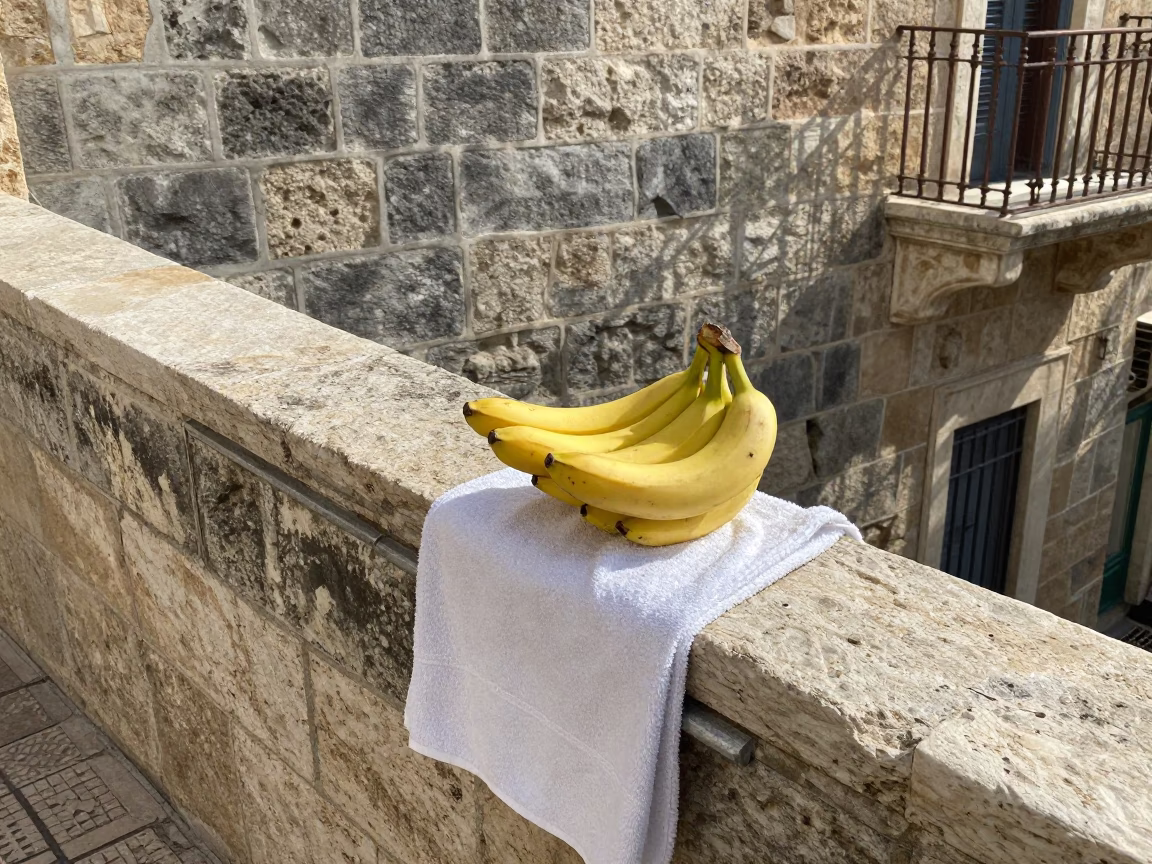 Bananas in Beirut at Noon Light in in Beirut, Lebanon