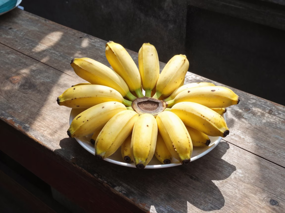 Bananas in Hanoi at Late Morning Light in in Hanoi, Vietnam