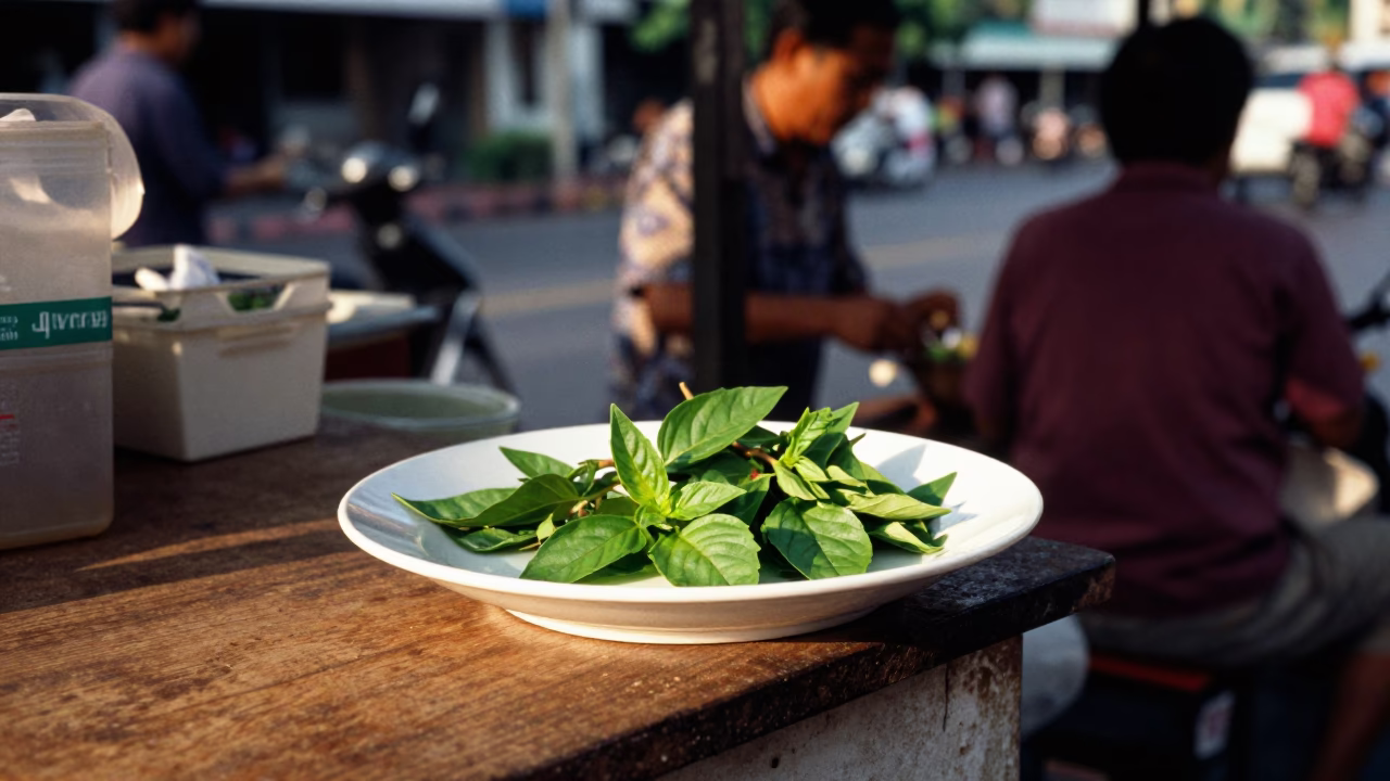 Bangkok Street Scene at The Late Afternoon Light in in Bangkok, Thailand