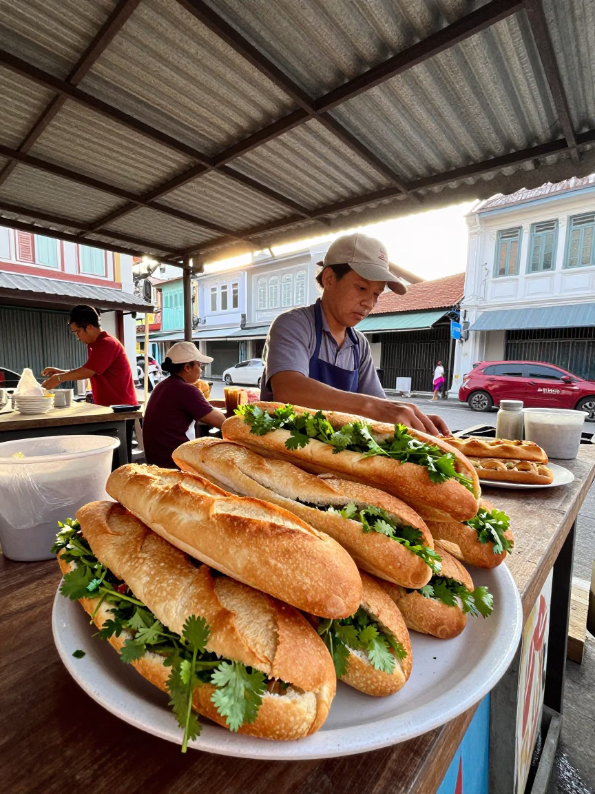 Banh Mi in George Town at The Late Morning Light in in George Town, Malaysia