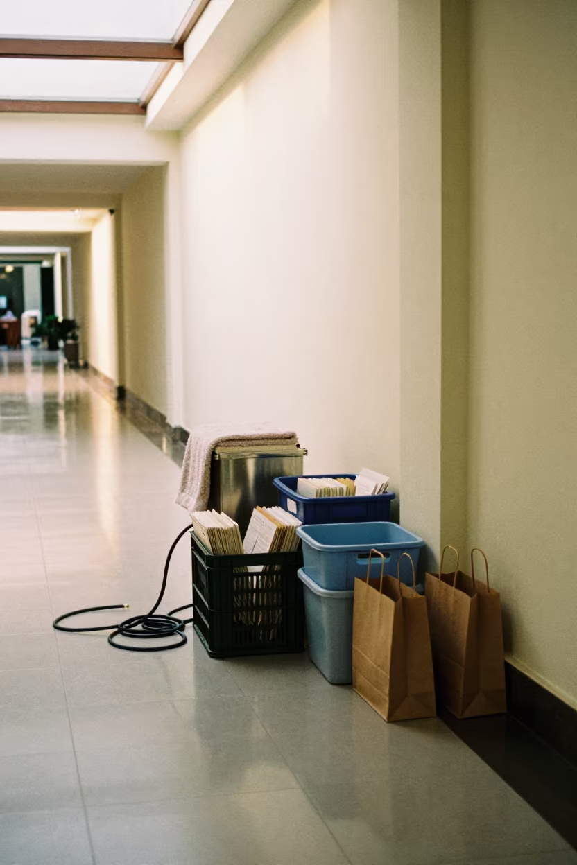 Banquet Cord Crate in Bandar Lampung Hall in inside a banquet hall before service in Bandar Lampung