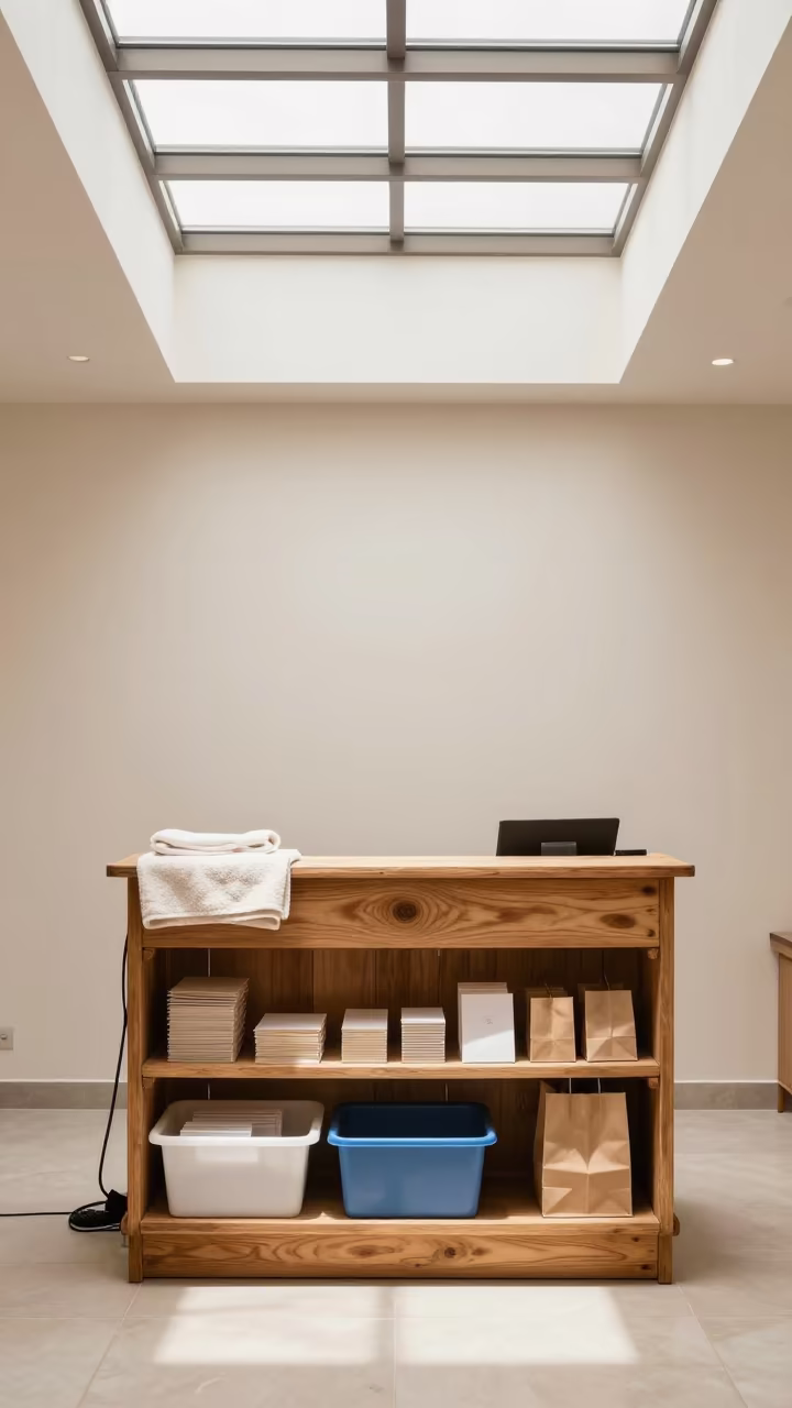 Banquet cord crate in Tangier spa lobby in inside a spa reception in Tangier