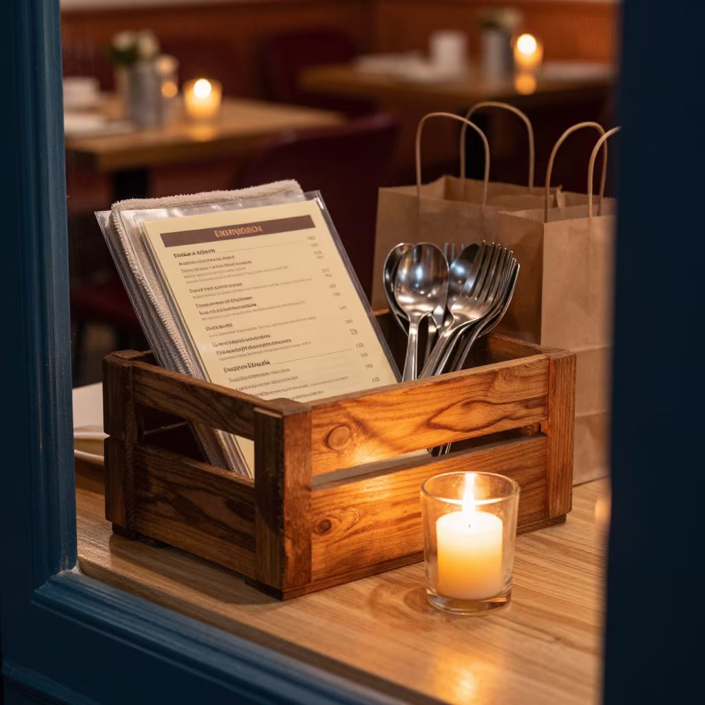 Banquet Crate in Cordoba Breakfast Room Before Dawn in inside a breakfast room before opening in Cordoba Argentina