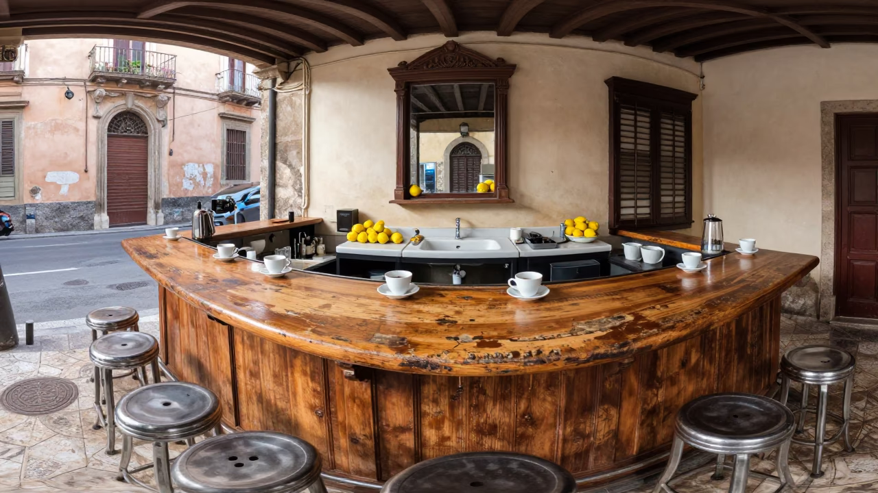 Bar Counter in Palermo in in Palermo, Italy