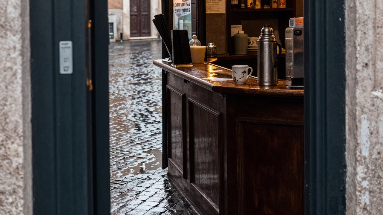 Bar Counter in Rome in in Rome, Italy