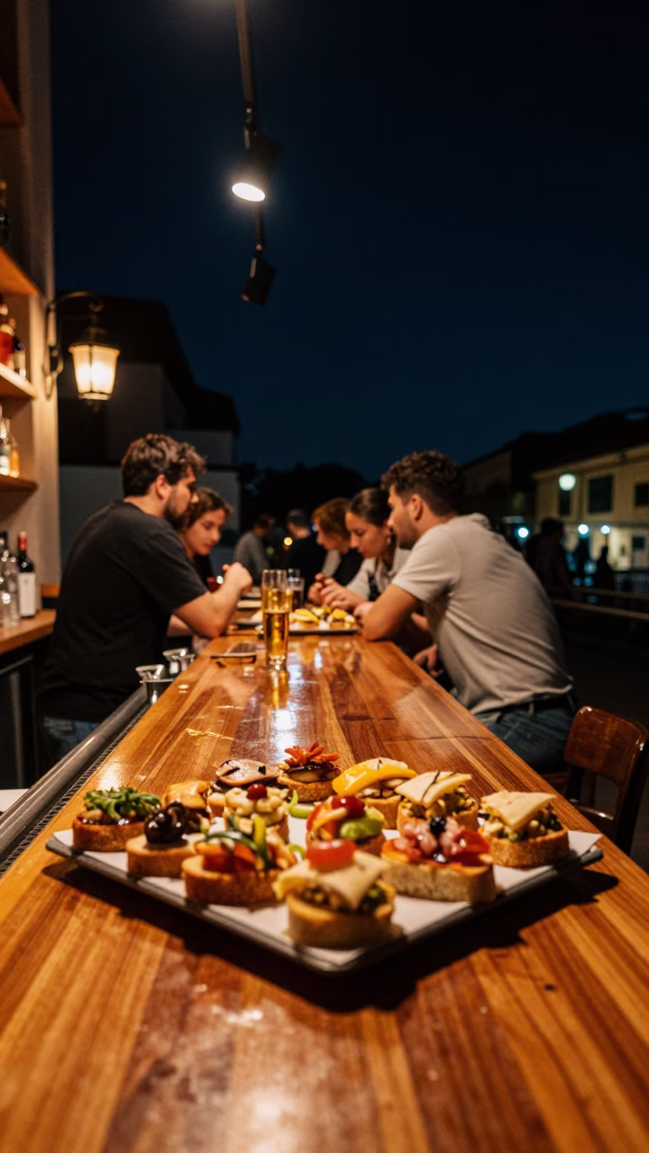 Bar Counter in Valencia at The Deepest Night Sky Light in in Valencia, Spain