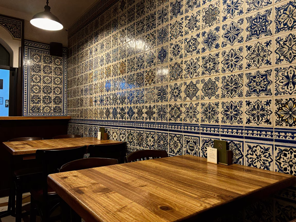 Bar Interior at Midnight Light in Granada in in Granada, Spain