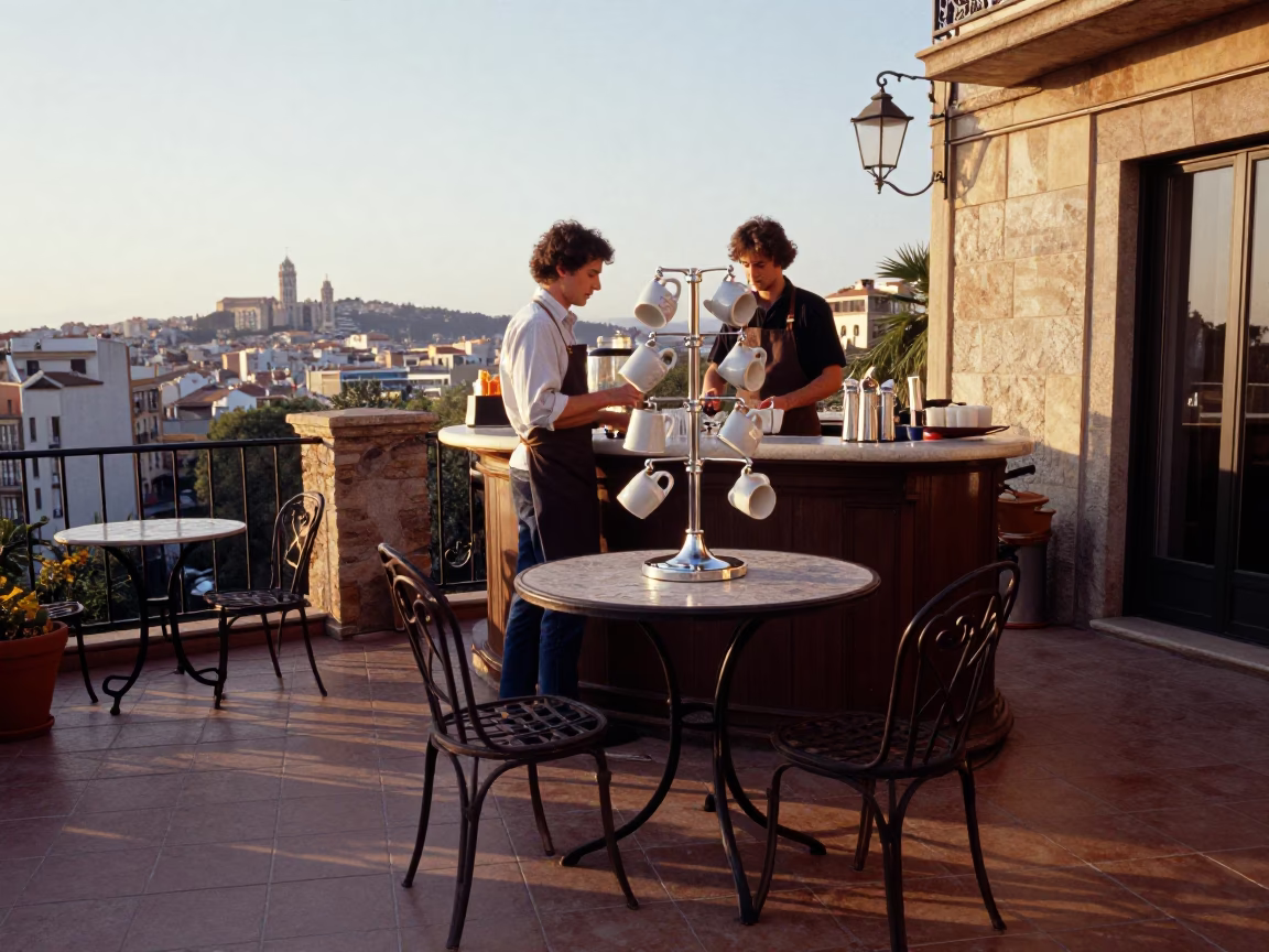 Bar Setup in Barcelona in in Barcelona, Spain