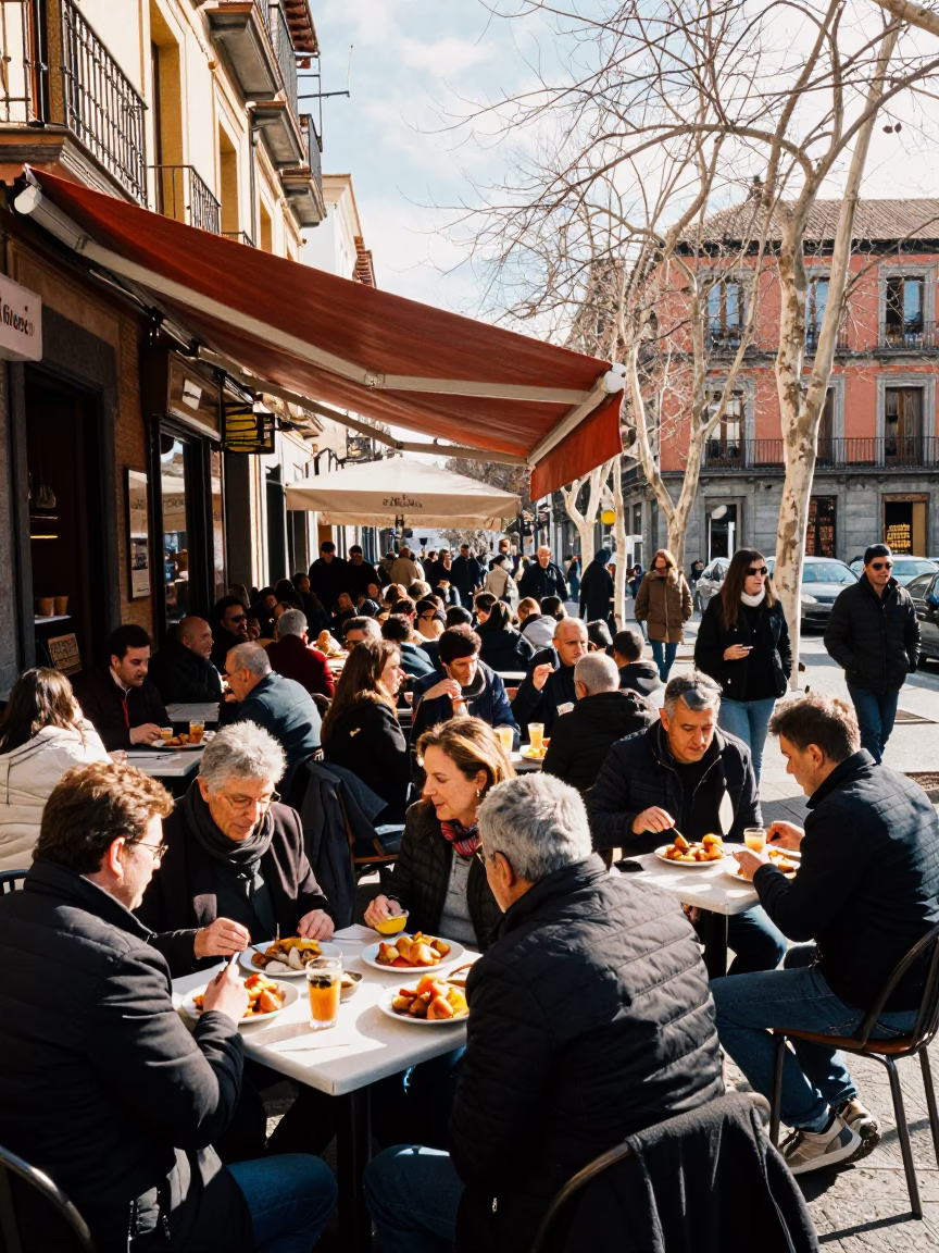 Bar Terrace in Madrid in in Madrid, Spain