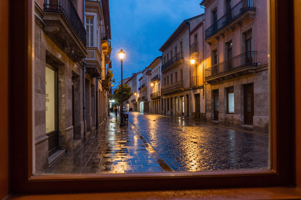 Bar Window in Bilbao in in Bilbao, Spain